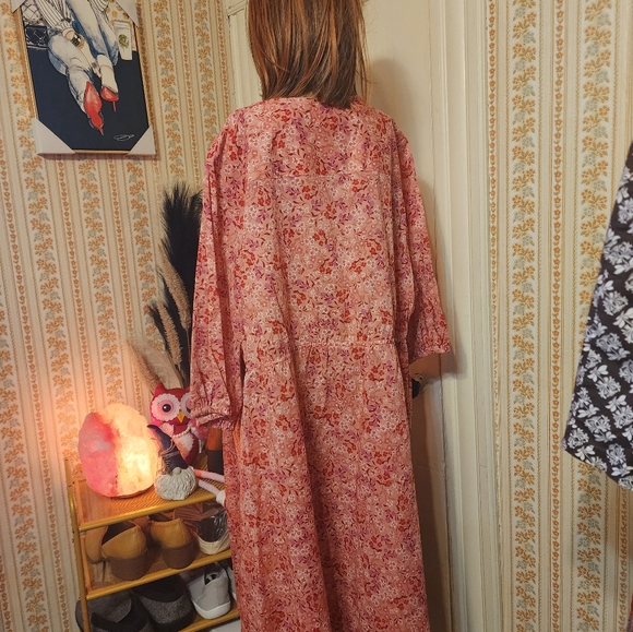 Terra & Sky Womens Plus NWT Dress Sz 4X (28w - 30w) Tie Front Rose White - Picture 5 of 9